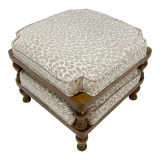 Stacking Stools in Snow Leopard Print Fabric, a Pair For Sale