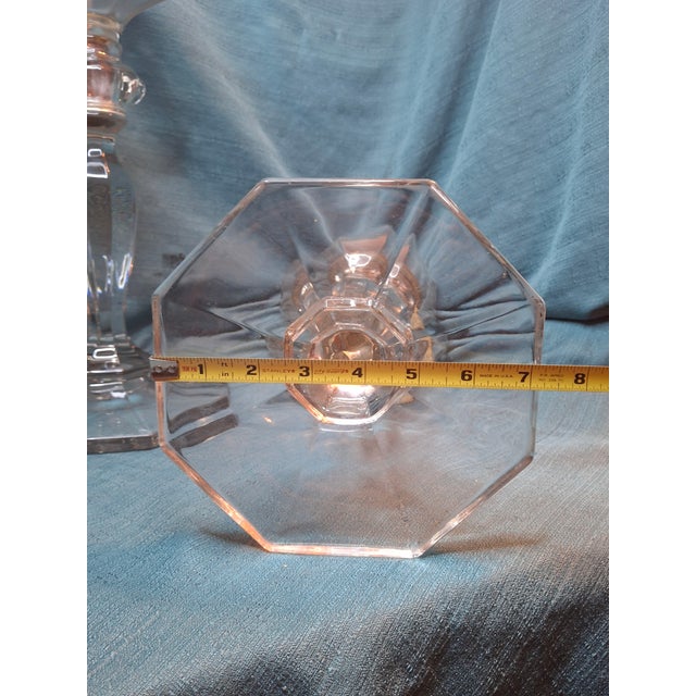 Victorian Antique Complete Fostoria No. 17 Glass Kerosene Banquet Lamps Duplex Burner - a Pair For Sale - Image 3 of 18