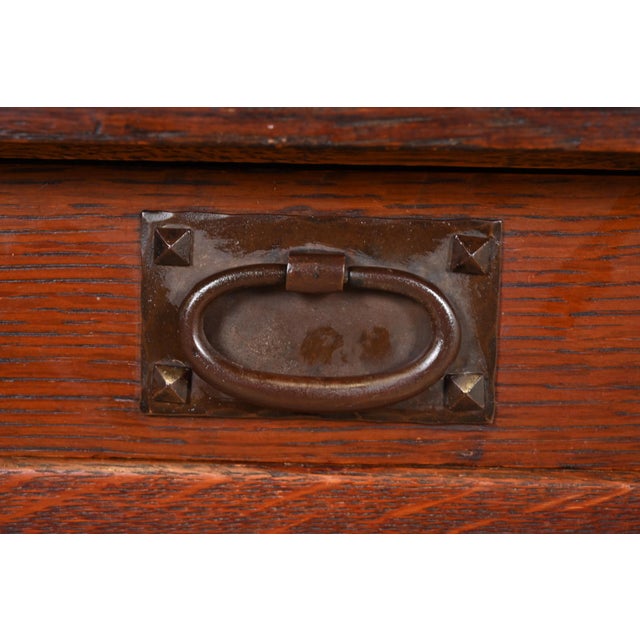 Wood Gustav Stickley Mission Oak Arts & Crafts Writing Desk or Library Table, Circa 1900 For Sale - Image 7 of 12