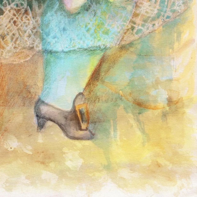 Painted by Norha Beltran (Bolivian-American, 20th century). Accompanied by old label from Hourian Gallery, San Francisco...