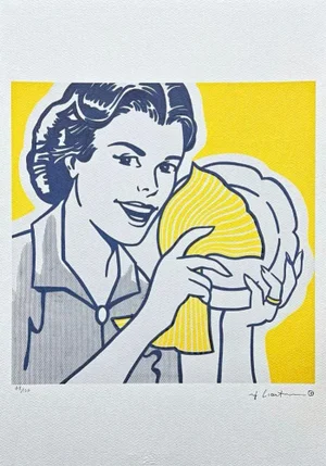 After Roy Lichtenstein, "Woman Drying Dishes", 1990s, Silk-Screen