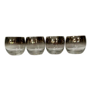 Vintage Silver Fade Roly Poly Glasses - Set of 4 For Sale