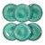 Vintage Italian Boho Chic Faux Ceramic Turquoise Melamine Dinner Plates - Set of 6 For Sale
