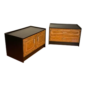 Luxurious Cabinet and Chest of Drawers Mid Century Copper Brass Fronts, Circa 70s