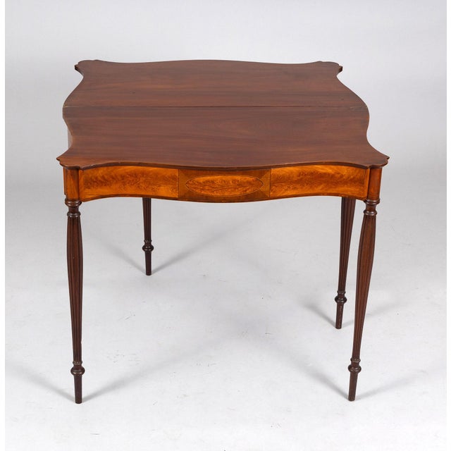 Sheraton Mahogany Inlaid Card Table For Sale - Image 11 of 12