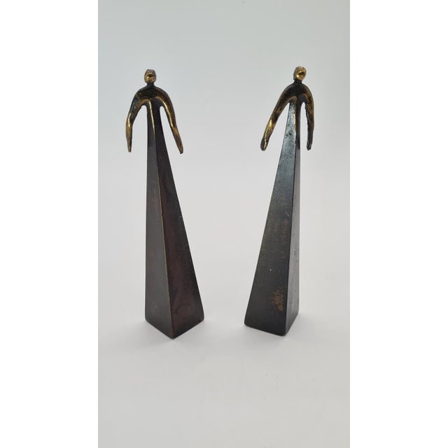 Modern Vintage Bronze Sculptures, 1980s, Set of 2 For Sale - Image 3 of 8