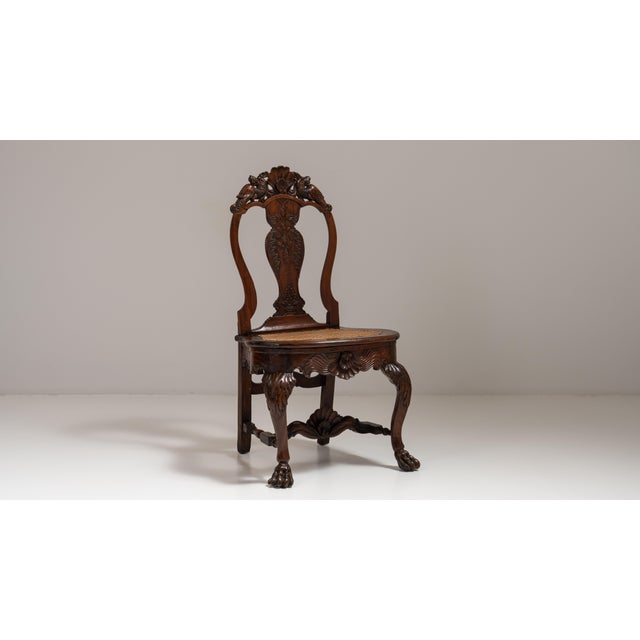 19th Century British Chestnut Brown Ceylon George I Colonial Chair with Rattan Seat For Sale - Image 15 of 15