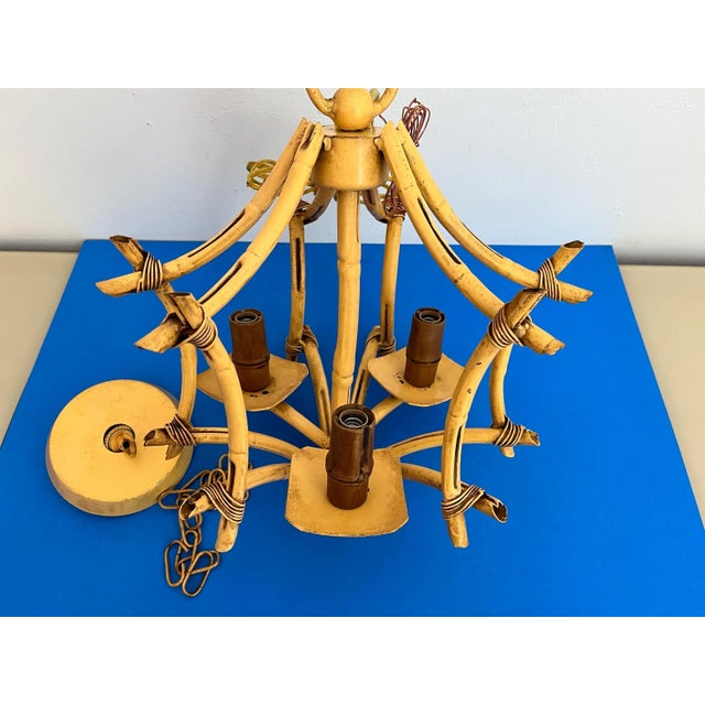 Italian Bamboo Pagoda Chandelier, 1960s For Sale - Image 13 of 13