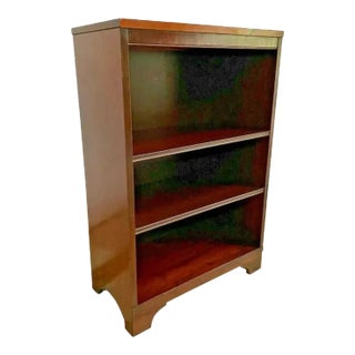 1950s Mid Century Sligh Lowry Bookcase Slimline Two Adjustable Shelves Walnut 1a For Sale