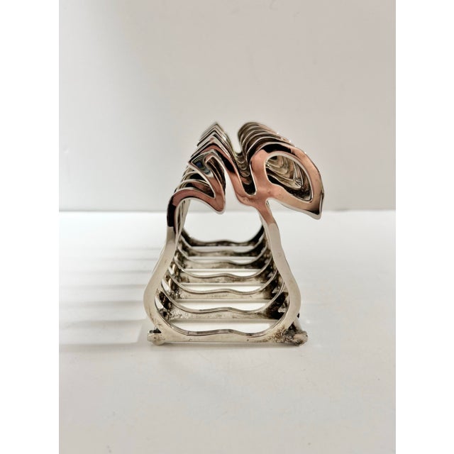 Vintage Silverplate Pear Form Toast Rack, Sculptural Organic Modern Tabletop Accent For Sale In Louisville - Image 6 of 7