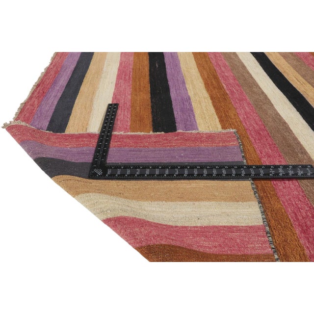 2010s 2010s Vintage Striped Area Rug - 06'02 X 08'08 For Sale - Image 5 of 6