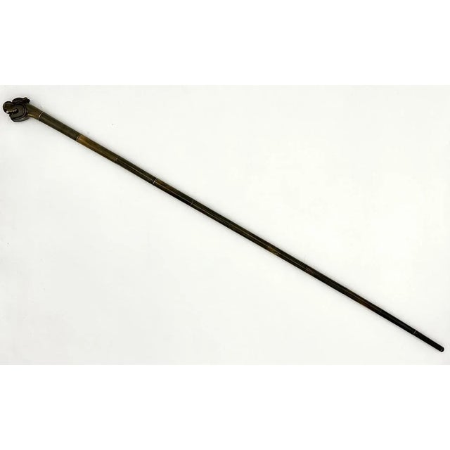 Antique Asian Chinese Horn Dragons Head Victorian Vintage Walking Stick Cane For Sale - Image 11 of 12