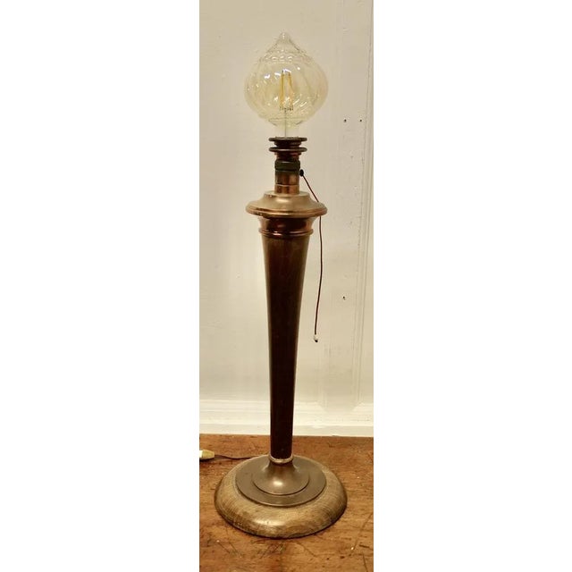 Tall Art Deco Walnut and Copper Table Lamp This is a very attractive Table Lamp from the 1920s brought right up to date...