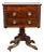 Antique Federal Period Mahogany Work Table With Pineapple Carved Pillars C. 1840 For Sale