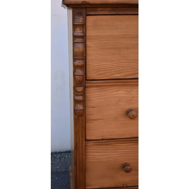 Wood Pine Chest of Five Drawers For Sale - Image 7 of 12