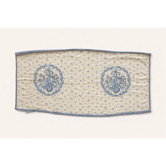 Vintage Brunschwig & Fils woven jacquard tapestry panel featuring a neoclassical violin-and-laurel medallion motif. This...
