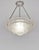 Degué A signed French art deco pendant light made around 1930 in nickel plated bronze or solid brass holding a bowl by...
