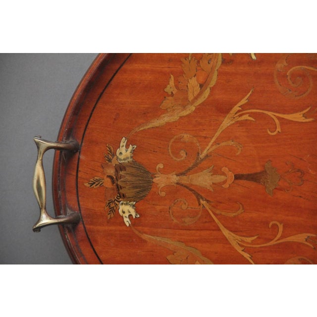 Brown 19th Century Inlaid Satinwood Tray, 1880s For Sale - Image 8 of 12