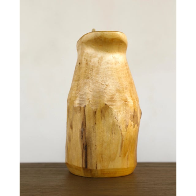 2000 - 2009 Rustic Handcarved Decorative Wooden Tankard With Antler Handle - Montana Artisan Signed 2005 For Sale - Image 5 of 13