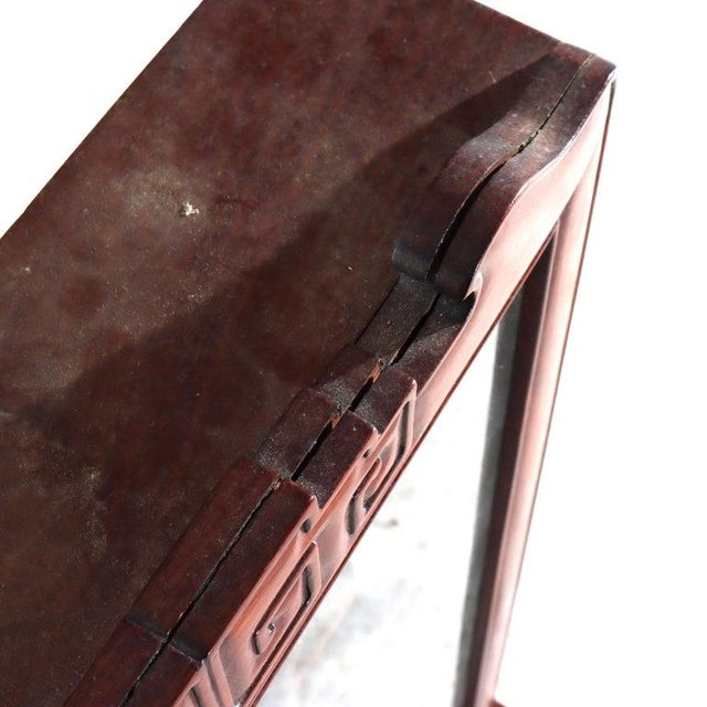 Antique Chinese Mahogany Netsuke Enclosed Display Cabinet C1930 For Sale - Image 12 of 14