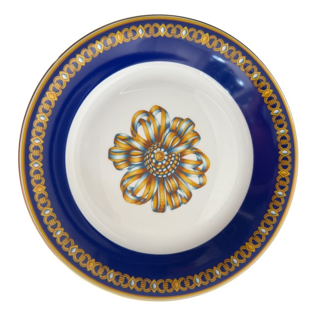 Silk Rosette Soup Plate from Hermès, 1980s For Sale