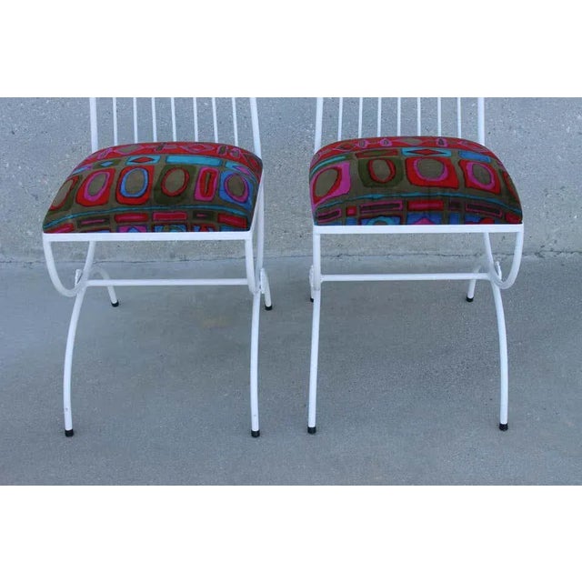 Red Jack Lenor Larsen Fabric Patio Chairs- A Pair For Sale - Image 8 of 12