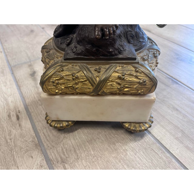 Metal Antique French Louis XVI Style Figural Candelabra Table Lamp For Sale - Image 7 of 10