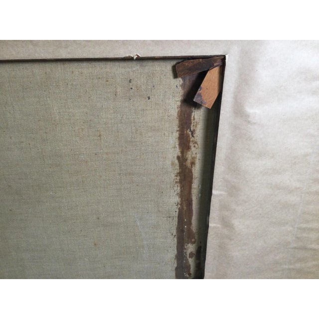 Large Oil on Canvas Interior Scene in Original Gilt Frame Signed Marteli For Sale - Image 4 of 13