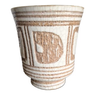 Italian Modernist Glazed Art Pottery Small Planter Pot For Sale