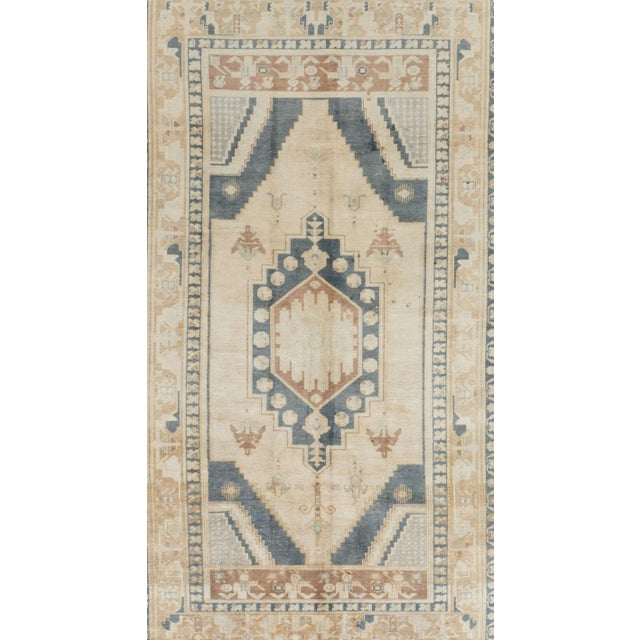 1940s Vintage Turkish Oushak Rug 4'3 X 7'6 For Sale - Image 5 of 8