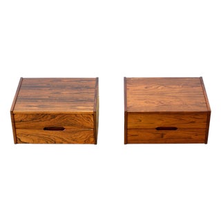 1950s Aksel Kjersgaard Model #32 Rosewood Floating Nightstands Designed by Kai Kristiansen, Sourced in Denmark For Sale