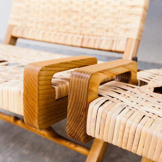 Hans Wegner Model 512 Folding Chairs in Rattan & Ash For Sale - Image 12 of 18