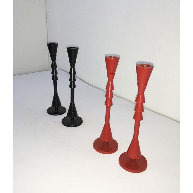 Red Bronze Sculpture Candleholders by Ugo La Pietra, Italy, 1974, Set of 2 For Sale - Image 14 of 18