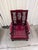 Vintage Chinese Rosewood Armchair With Hand-Carved Dragon Medallion and Red Silk Cushion For Sale In Seattle - Image 6 of 10
