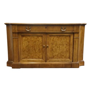Century Furniture Italian Neoclassical Tuscan Style Burled Walnut 56" Server Buffet For Sale