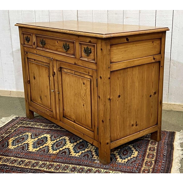 English Fir Wood Sideboard, 1950s For Sale - Image 9 of 16