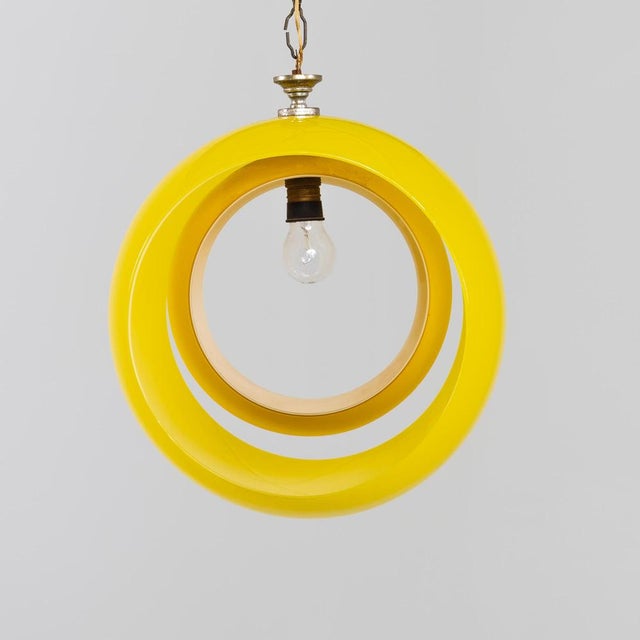 Yellow Eclisse Hanging Lamp by Nason for Mazzega For Sale - Image 7 of 9
