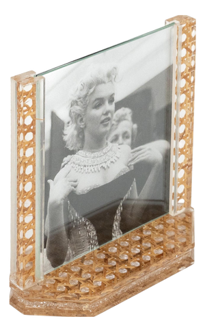 Mid-Century Modern Acrylic & Rattan Picture Frame from Christian Dior, 1970s