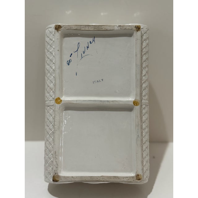 Italian Ceramic Sculptural Box Signed, 1980 – White Textured “Stacked Logs” Form For Sale - Image 11 of 13