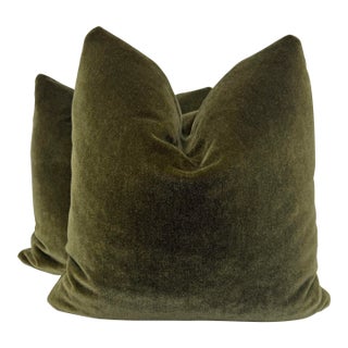 Dedar "Vladimiro Mohair" in Lichen 22" Pillows-A Pair For Sale