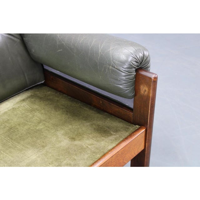 Mid-Century Modern Green Leather Chair, Czechoslovakia, 1970s For Sale - Image 14 of 18