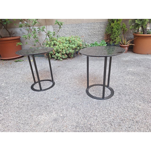 UVI Coffee Tables in Iron and Marble by Laura Griziotti for Arflex, 1980s, Set of 2 For Sale - Image 9 of 10