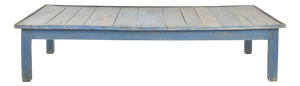 Antique Coffee Table with Blue Patina