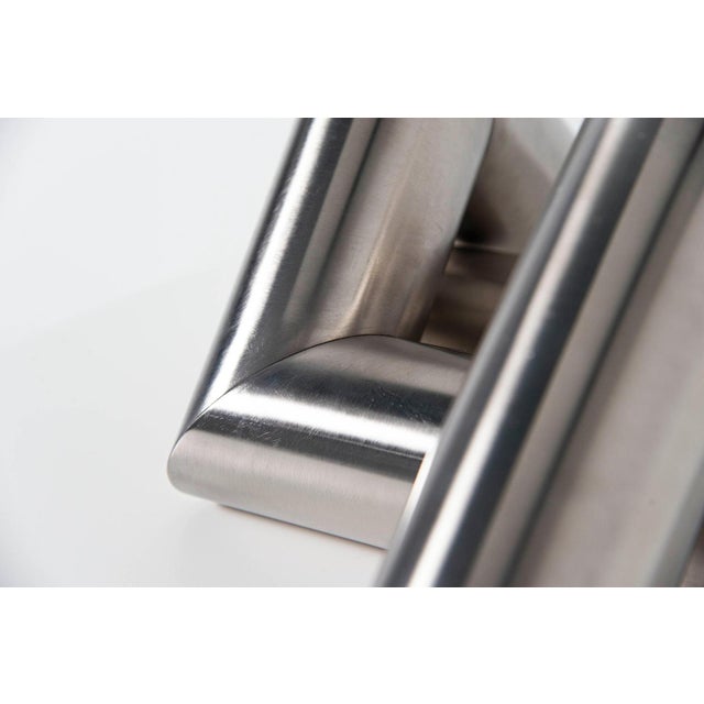 Silver Two Tubes Abstract Sculptures by Rudolf Wolf, 1975, Set of 2 For Sale - Image 8 of 11