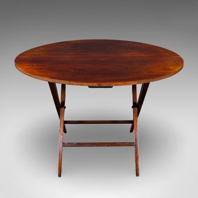 Victorian Antique Kitchen Garden Table, English, Folding, Coaching, Occasional, Victorian For Sale - Image 3 of 12