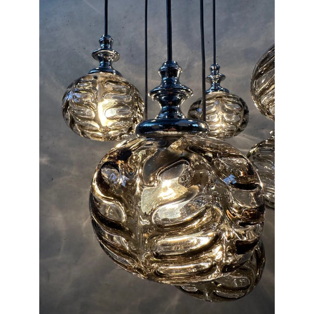 Brown Vintage Cascade Pendant Lamp, 1970s For Sale - Image 8 of 15