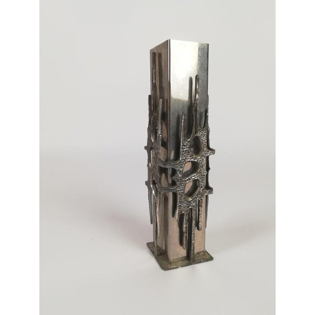 Italian Brutalist Steel Vase, Italy, 1970s For Sale - Image 6 of 13