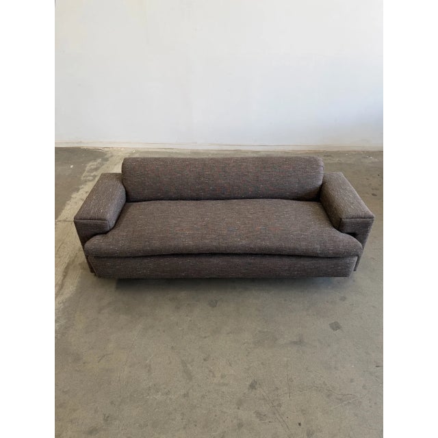 1990s Chunky Post Modern Sofa in Tweed For Sale - Image 5 of 8