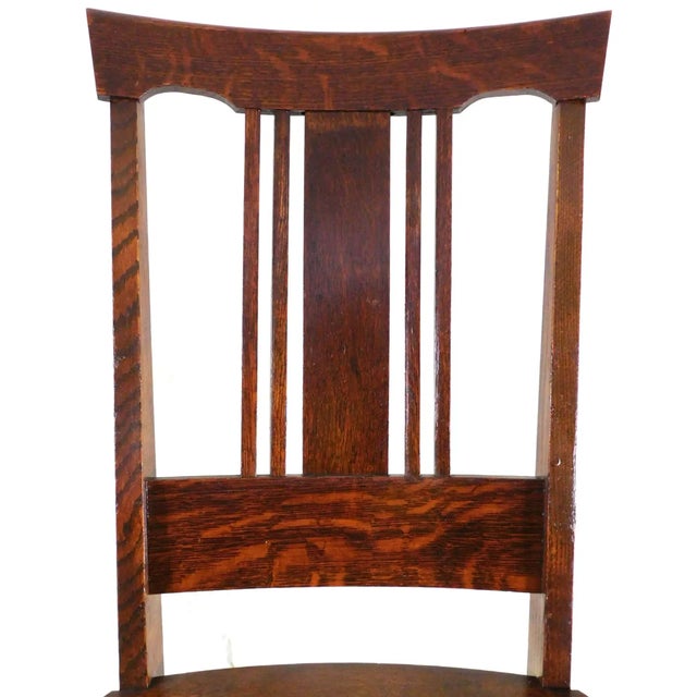 Antique Dunn & Salisbury Keene, Nh - Tiger Oak Dining/Side Chairs Pair ~ 1880s to Early 1900s Vintage For Sale - Image 11 of 17