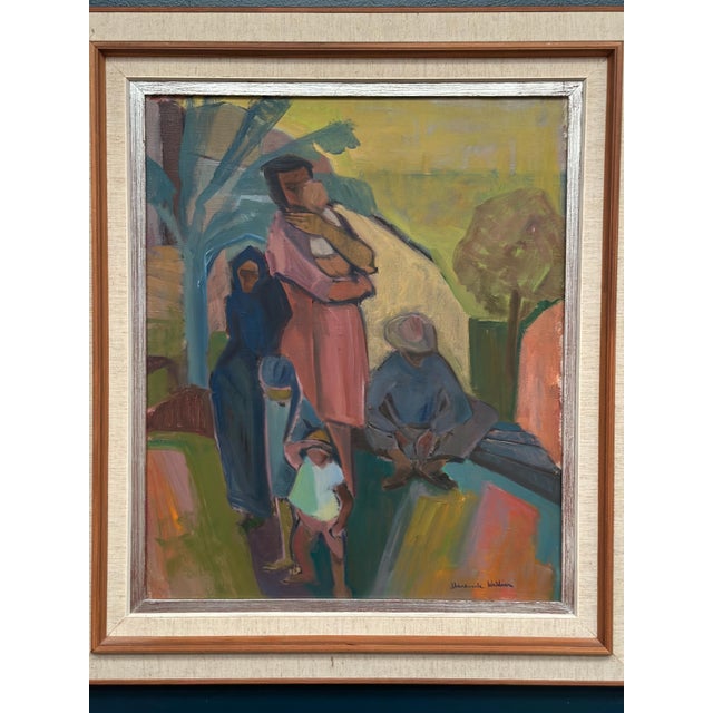 Margareta Wallin, Family in Tenerife, 1950s, Oil on Canvas, Framed For Sale - Image 14 of 17